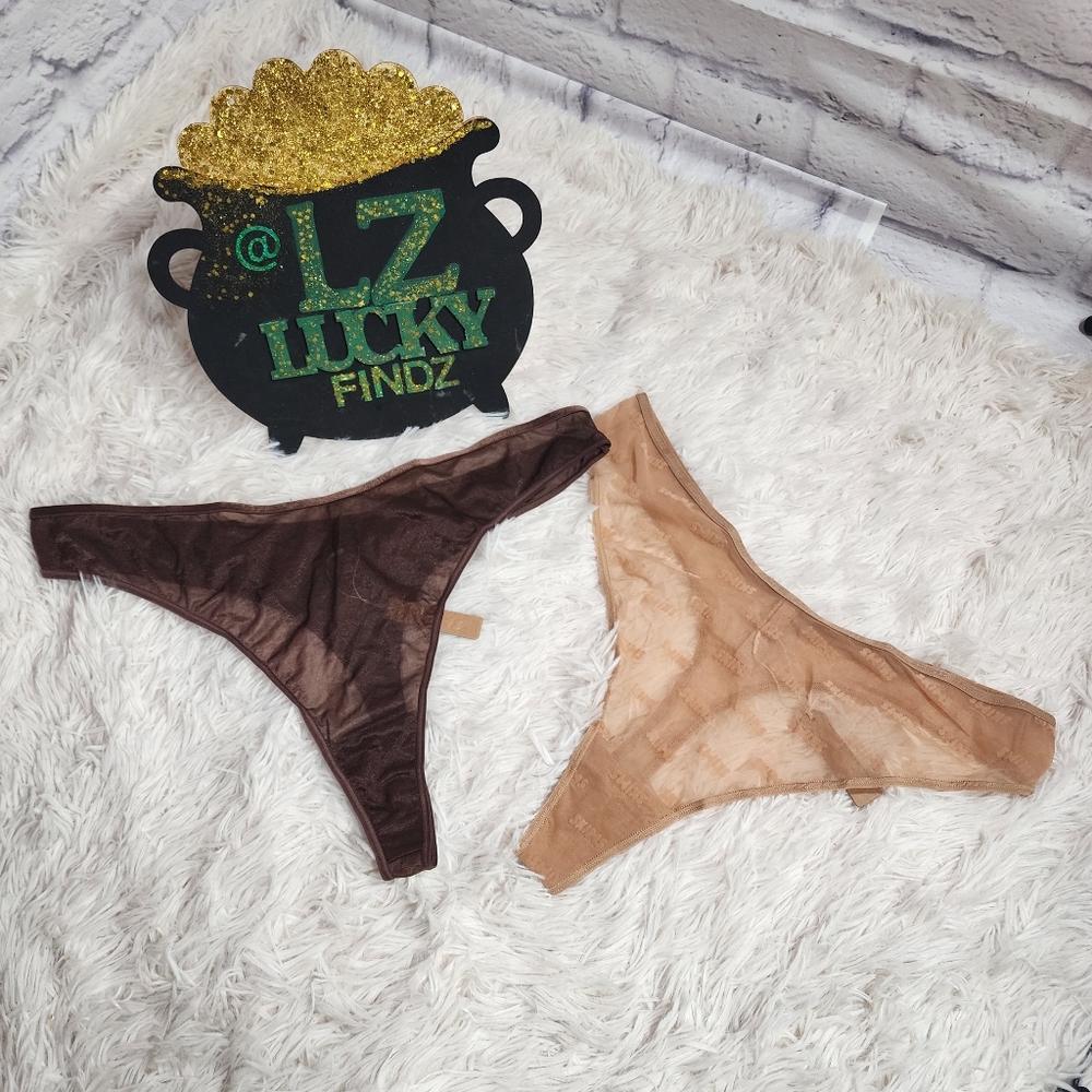 2pcs SKIMS AFTER HOURS THONG & ULTRA FINE MESH THONG/ NWT/3X